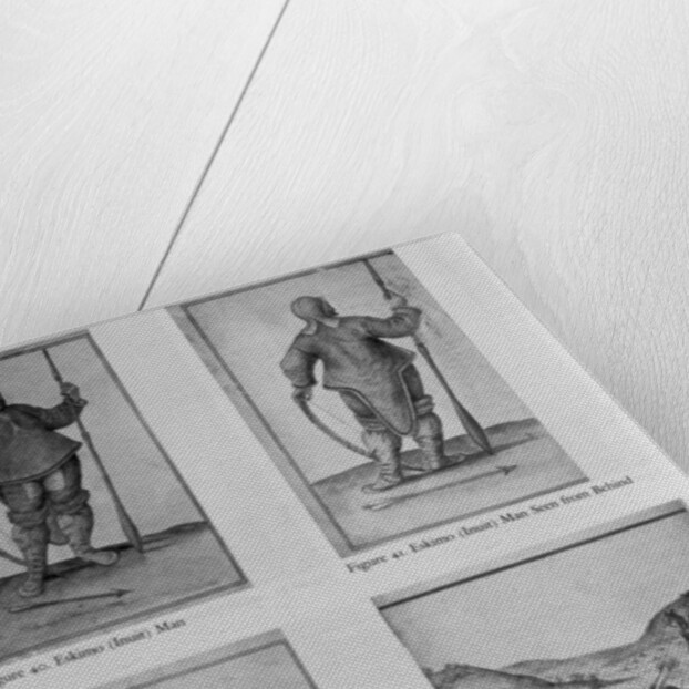 Eskimo Man; Eskimo Man Seen from Behind; Eskimo Woman and Baby; Englishmen in a skirmish with Eskimos by John White