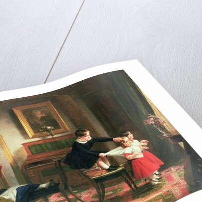 Children playing at coach and horses, 19th century by Charles Robert Leslie