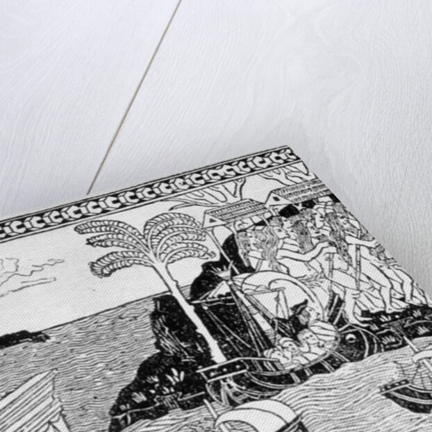 The Landing of Christopher Columbus , from Vol II of 'The Narrative and Critical History of America', edited by Justin Winsor, London, 1886 by English School