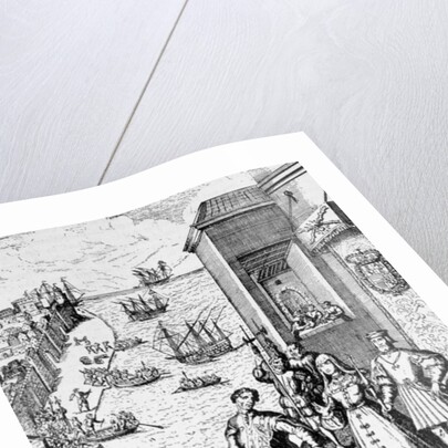 Parting of Columbus with Ferdinand and Isabella by Theodor de (after) Bry