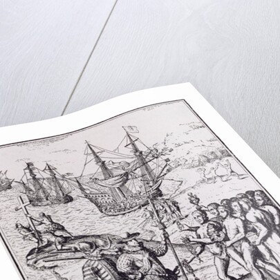 Columbus at Hispaniola by Theodor de Bry