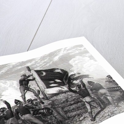 The Heroism of Sergeant William Jasper in Defence of Fort Moultrie, South Carolina, 12th May 1780 by Johannes Adam Simon Oertel (after)