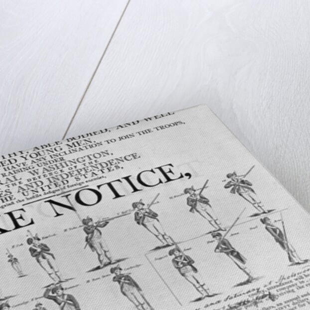 US Army Recruiting Poster Showing Various Positions of a Soldier Under Arms by American School