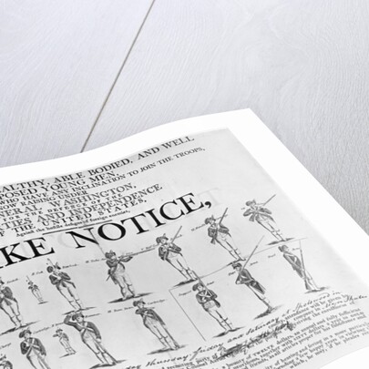 US Army Recruiting Poster Showing Various Positions of a Soldier Under Arms by American School