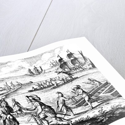 English Trading with Indians of the West Indies by Jacques (d.1587/88) (after) Le Moyne