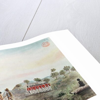 Mr White, Harris and Laing with a Party of Soldiers Visiting Botany Bay Colebee at that Place when Wounded near Botany Bay, c.1790 by Port Jackson Painter