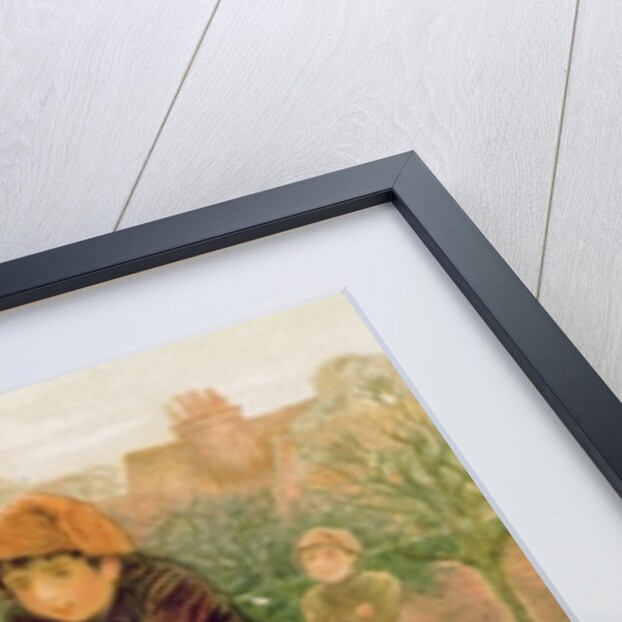 Football on a Village Green, Victorian Christmas postcard by Anonymous