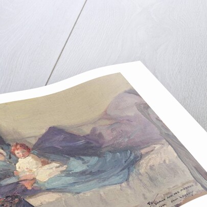 Mrs Winston Churchill with her daughter, Sarah, after 1914 by John Lavery