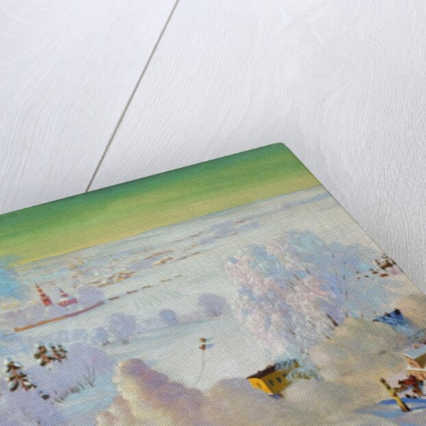 Skiers, 1919 by Boris Mikhailovich Kustodiev