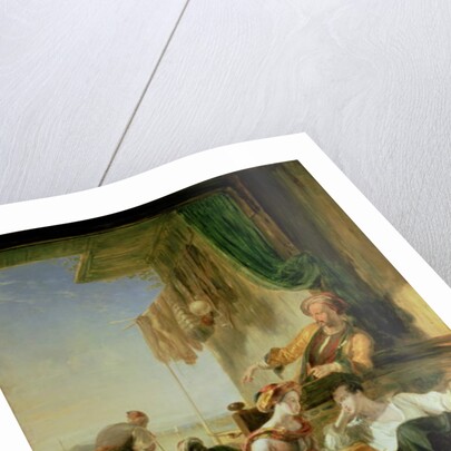 Lord Byron Reposing in the House of a Fisherman, Having Swum the Hellespont, 1831 by William Allan