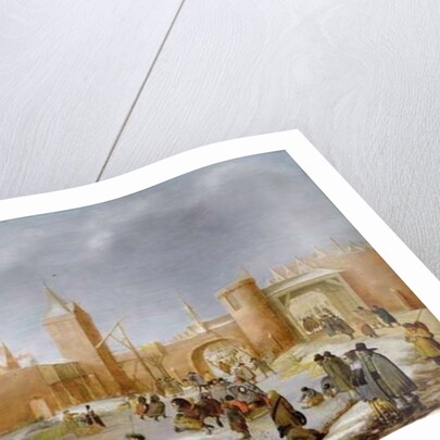 Skaters and Kolf Players Outside the City Walls of Kampen by Barent Avercamp