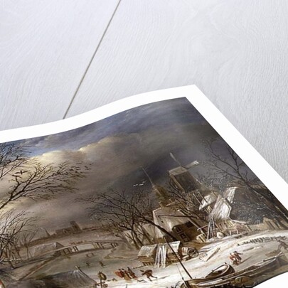 A Wedding Party by a Frozen River by Gerrit van Battem