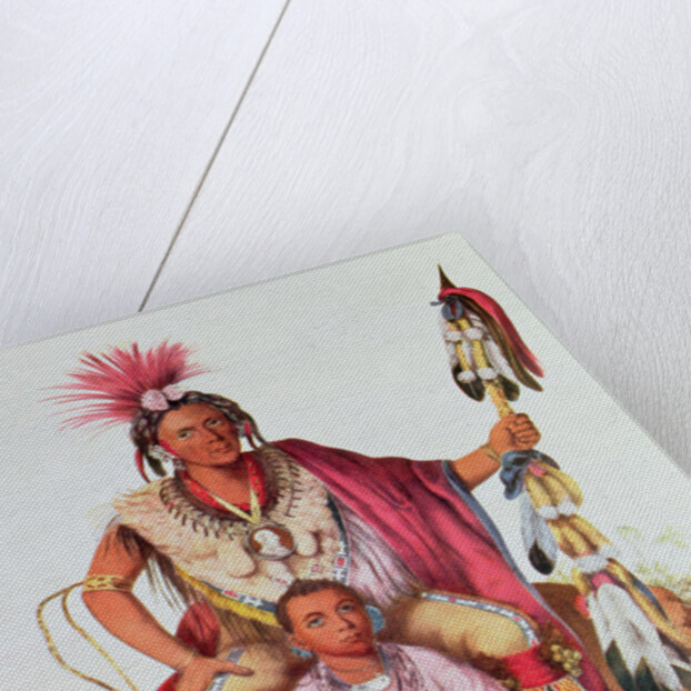 Keokuk or 'Watchful Fox', Chief of the Sauks and Foxes, and his Son, Musewont or 'Long-haired Fox', c.1837 by Charles Bird King