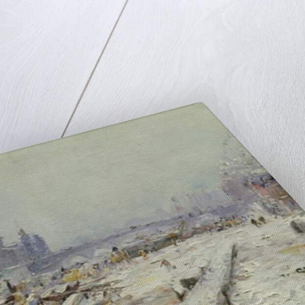 Ile de la Cite Under Snow by Gustave Madelein