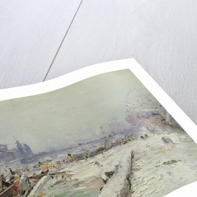 Ile de la Cite Under Snow by Gustave Madelein