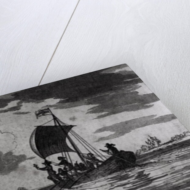 Arrival of the English at Roanoke, 1587, from Justin Winsor's 'Narrative and Critical History of America', 1831 by American School