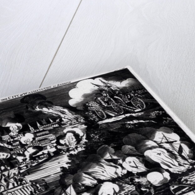 The Taking of the City of Washington in America, 24th August 1814, pub. by G. Thompson, 1814 by English School