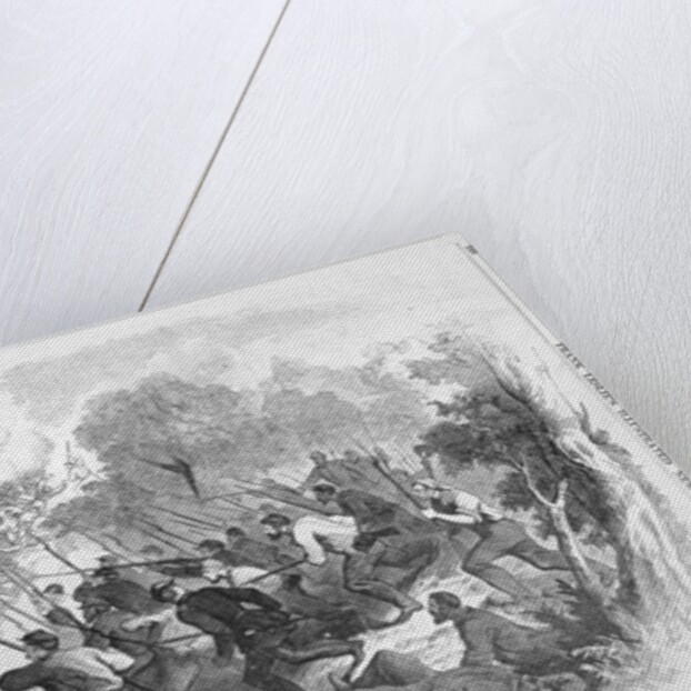 The Battle at Bull Run: The Gallant Sixty-Ninth N.Y.S.M. Assaulting a Rebel Battery Masked with Bushes and Carrying it at the Point of the Bayonet by American School