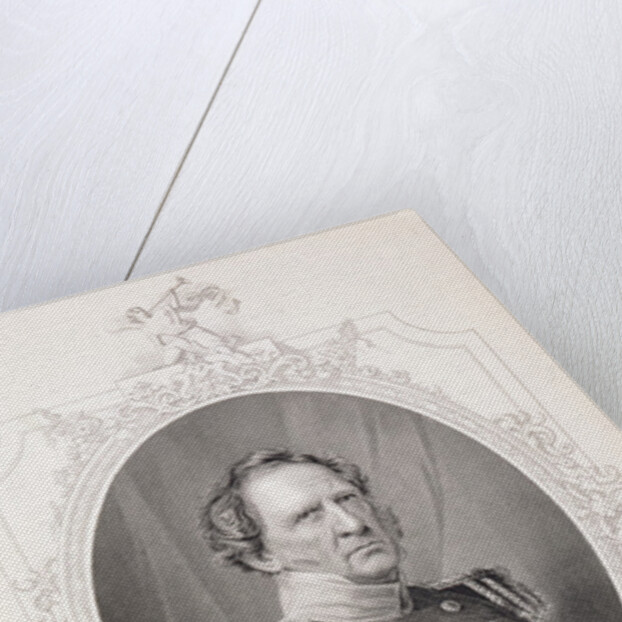 Winfield Scott from 'The History of the United States', Vol. II, by Charles Mackay, engraved by Charles Holl from a daguerrotype by Mathew (after) Brady