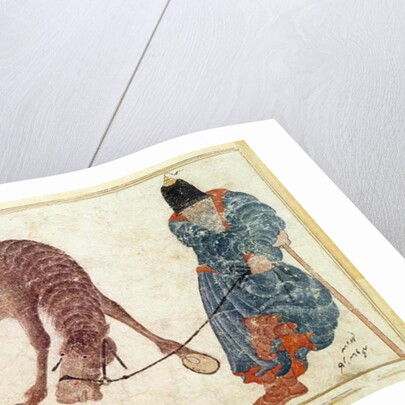 Mongolian nomad taking his horse to water, 15th century by Anonymous
