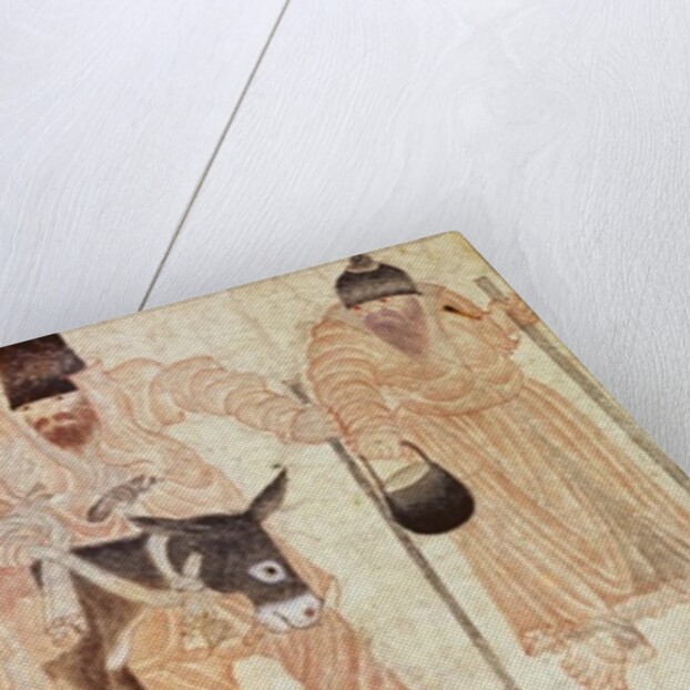 Mongolian Nomads with a Donkey by Artist Unknown