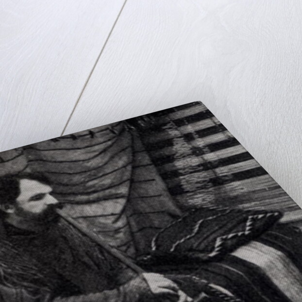 Hamlin Garland in his Cheyenne Teepee Smoking a Peace Pipe by Anonymous