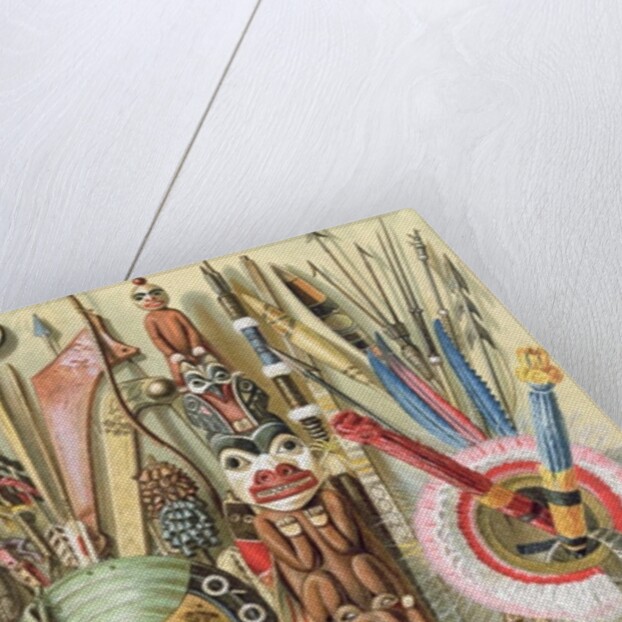 Weapons, utensils and ornaments of American Indians by English School