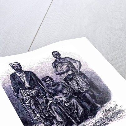 Village chief of the Loango Coast, with wife and dignitary by English School