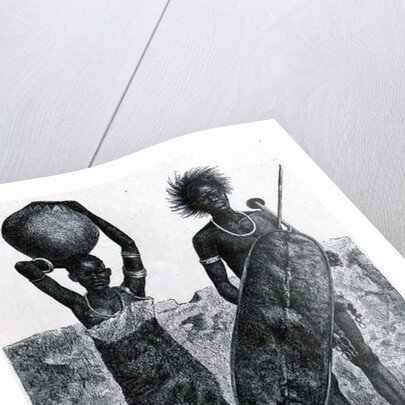 Shillook warrior and girl by Richard Buchta (after)