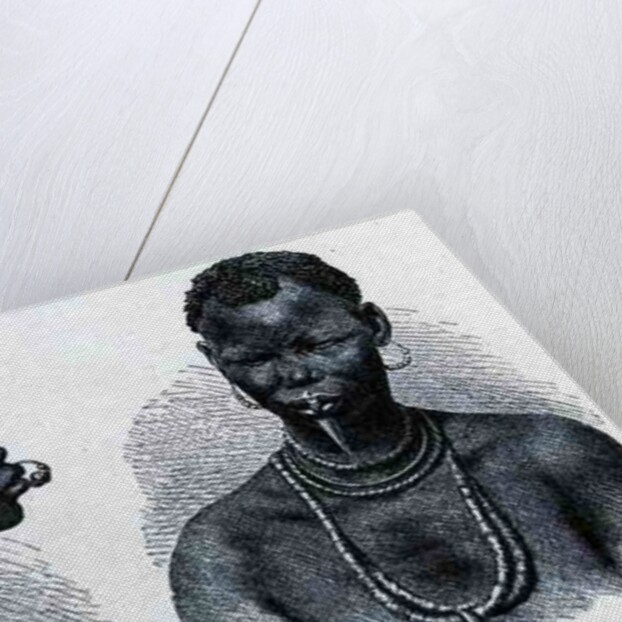 Moru woman with lip ornament by Richard Buchta