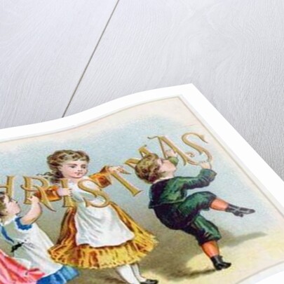 A Merry Christmas, Victorian postcard by English School