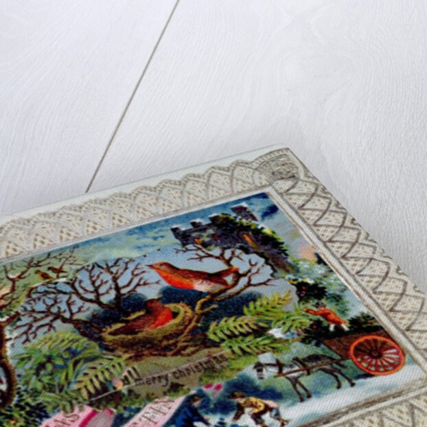 A Christmas Greeting, Victorian postcard by English School