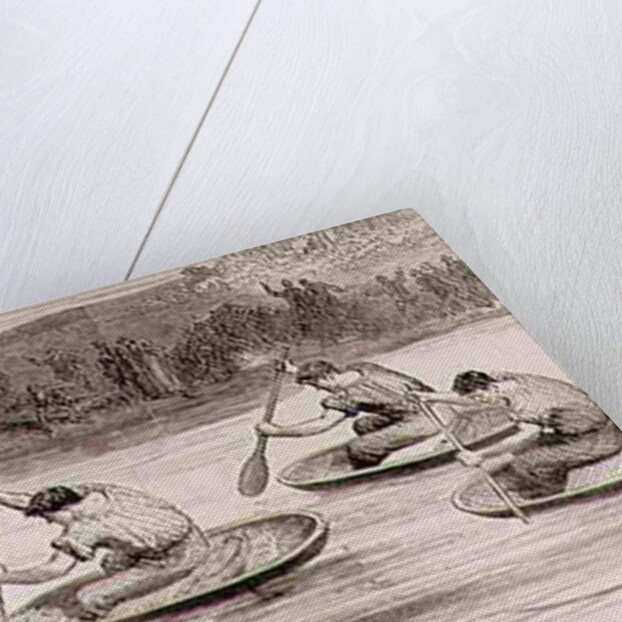 A Coracle Race on the Severn at Ironbridge, Shropshire by English School