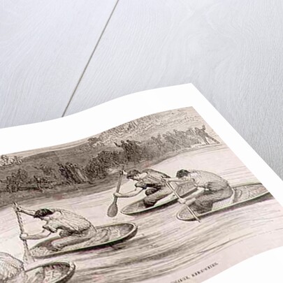 A Coracle Race on the Severn at Ironbridge, Shropshire by English School