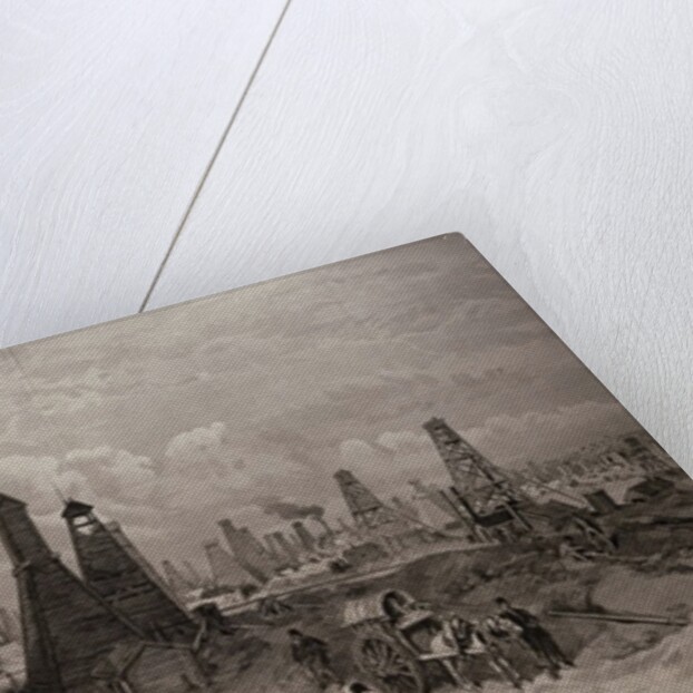 The Petroleum Oil Wells at Baku on the Caspian Sea by English School