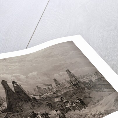 The Petroleum Oil Wells at Baku on the Caspian Sea by English School
