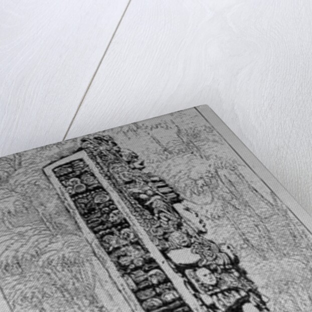 Representation of Mayan Hieroglyphics on a Stele by English School