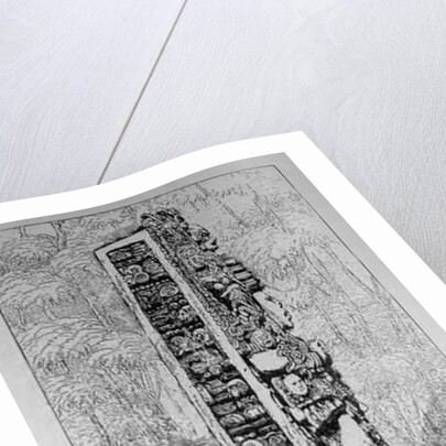 Representation of Mayan Hieroglyphics on a Stele by English School