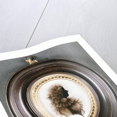 Silhouette of a lady, painted on convex glass, by Mrs Isabella Beetham, late 18th century by English School