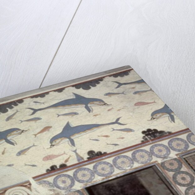 The Dolphin Frescoes in the Queen's Bathroom, Palace of Minos, Knossos, Crete, 1600-1400 BC by Minoan Minoan