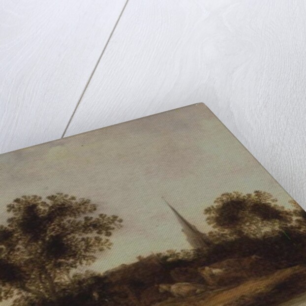 A Wooded river landscape by Maerten Fransz van der Hulst