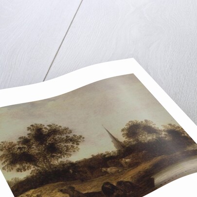 A Wooded river landscape by Maerten Fransz van der Hulst