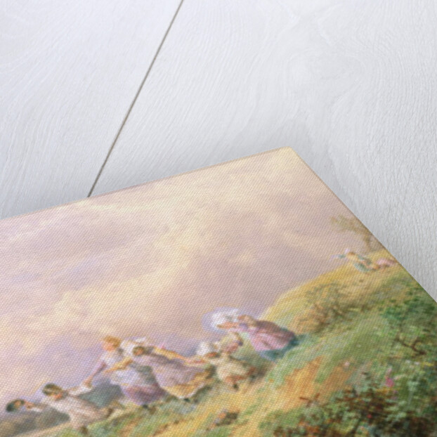 Children Running Down a Hill by Myles Birket Foster