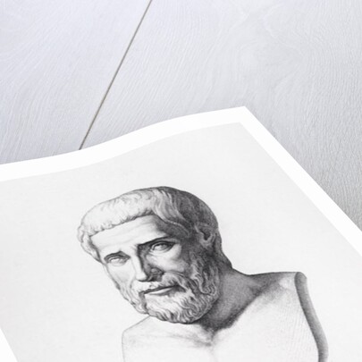 Portrait of Pythagoras engraved by B.Barloccini, 1849 by C.C (after) Perkins