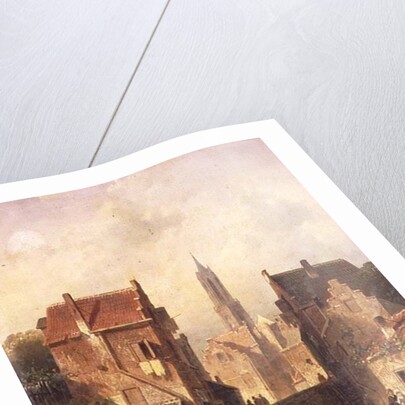 A Dutch canal scene, 1866 by Charles-Henri-Joseph Leickert