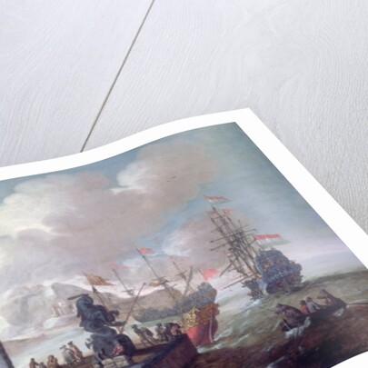 Mediterranean Harbour Scene by Johannes Lingelbach