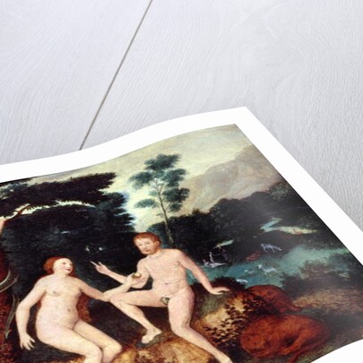 Adam and Eve in the Garden of Eden by Lucas The Elder Cranach