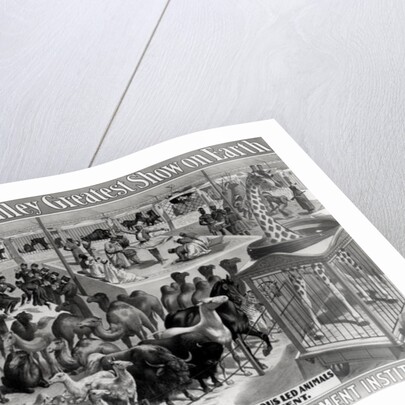 Poster advertising, 'The Barnum and Bailey Greatest Show on Earth, the World's Grandest, Largest, Best Amusement Institution', c.1895 by American School