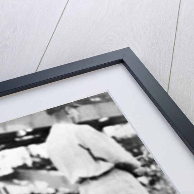 Babe Ruth crossing the plate after making his first home run of the season today, 21st April 1924 by Anonymous