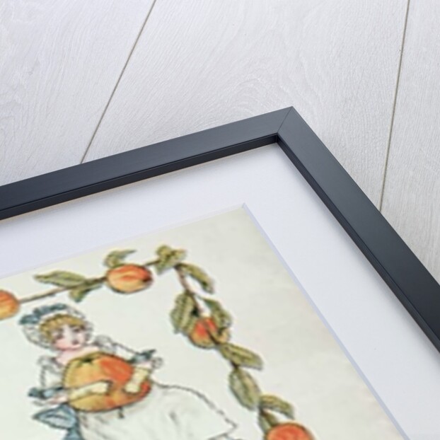 Illustration for the letter 'A' from 'Apple Pie Alphabet', published 1885 by Kate Greenaway